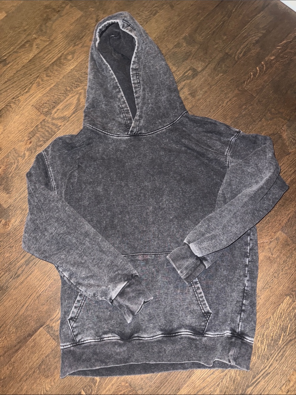 Women's Washed Black Pullover Hoodie